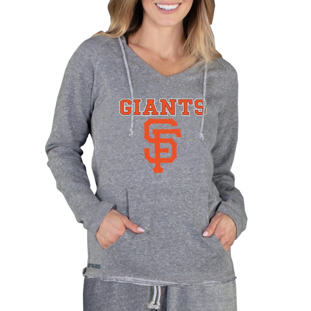 San Francisco Giants Concepts Sport Women's Mainstream Terry Long Sleeve Hoodie Top - Gray - MLB Discount