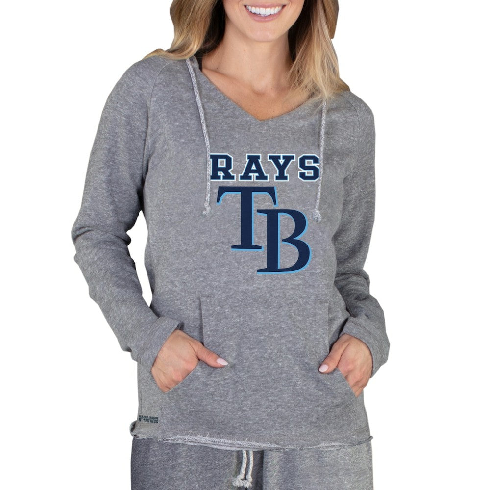 Tampa Bay Rays Concepts Sport Women's Mainstream Terry Long Sleeve Hoodie Top - Gray - MLB Sale