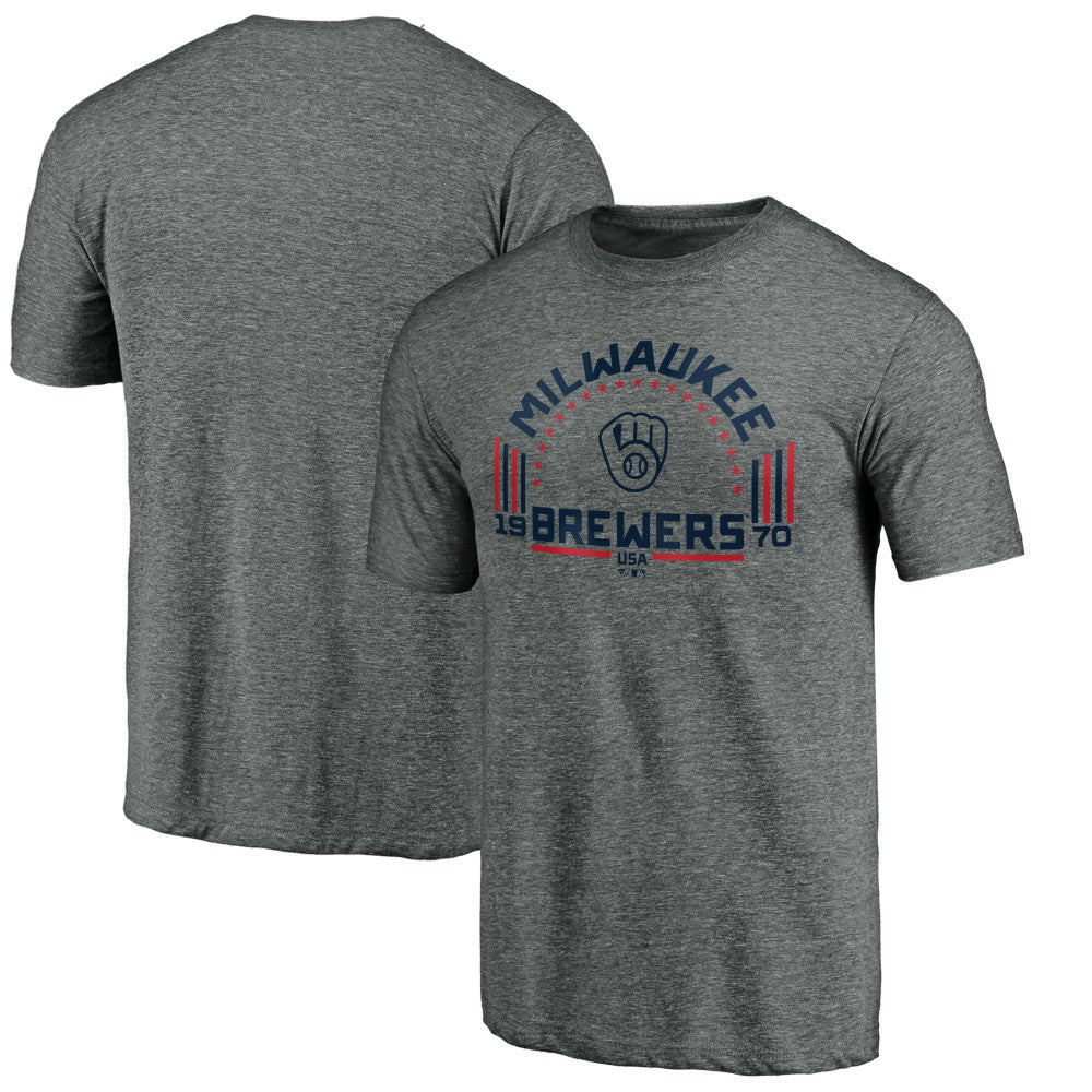 Milwaukee Brewers Team Freedom Tri-Blend T-Shirt - Gray - MLB Lifestyle
