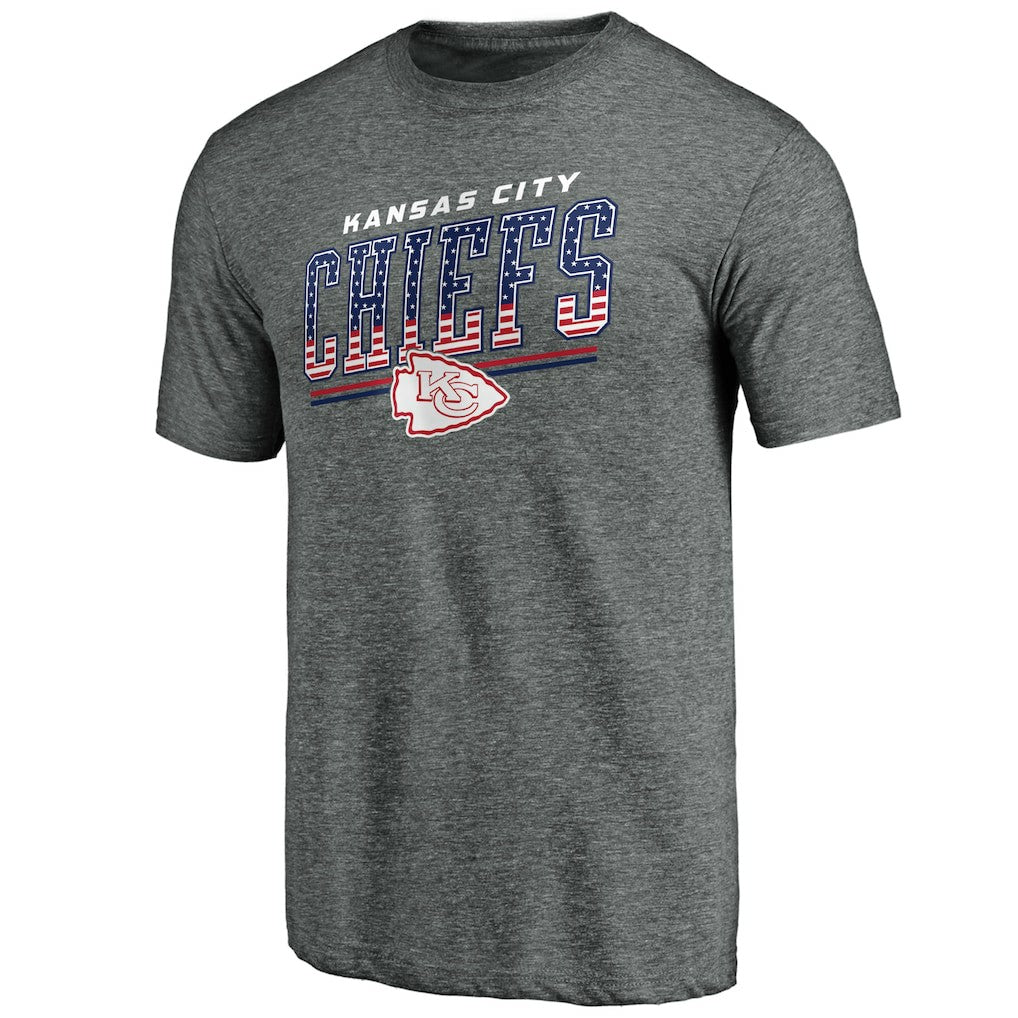 Kansas City Chiefs Team Freedom Tri-Blend T-Shirt Gray
