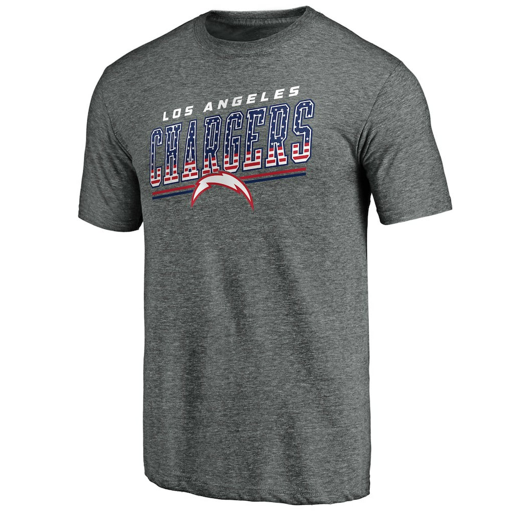 Los Angeles Chargers Team Freedom Tri-Blend T-Shirt Gray