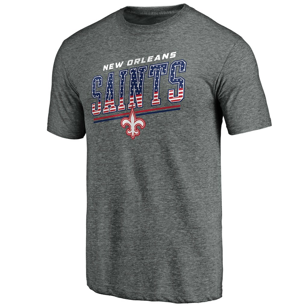 New Orleans Saints Team Freedom Tri-Blend T-Shirt Gray