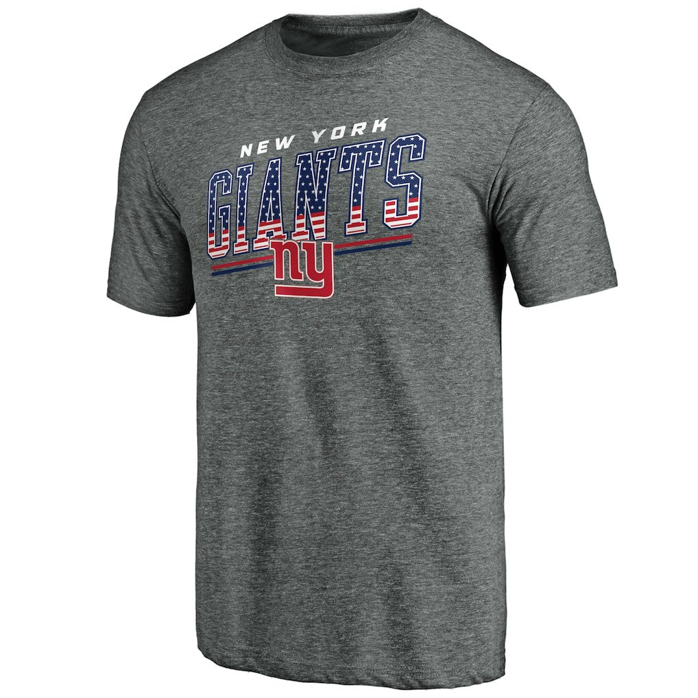 New York Giants Team Freedom Tri-Blend T-Shirt Gray
