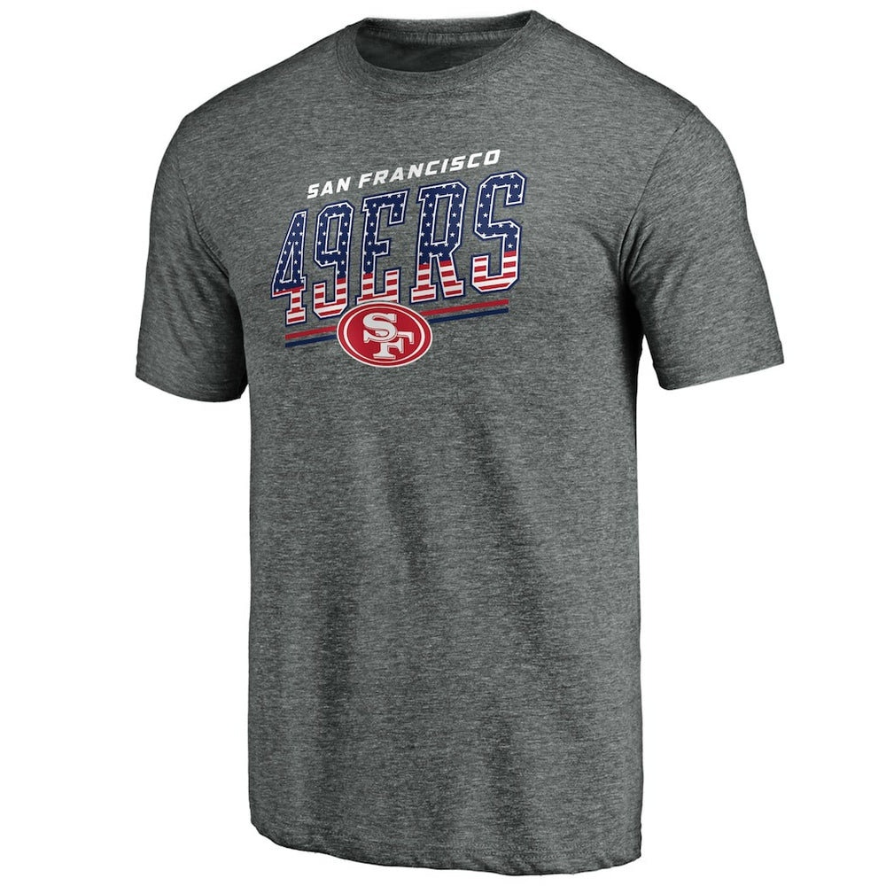 San Francisco 49ers Team Freedom Tri-Blend T-Shirt Gray