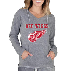 Detroit Red Wings Concepts Sport Women's Mainstream Terry Tri-Blend Long Sleeve Hooded Top - Gray - NHL 3929300