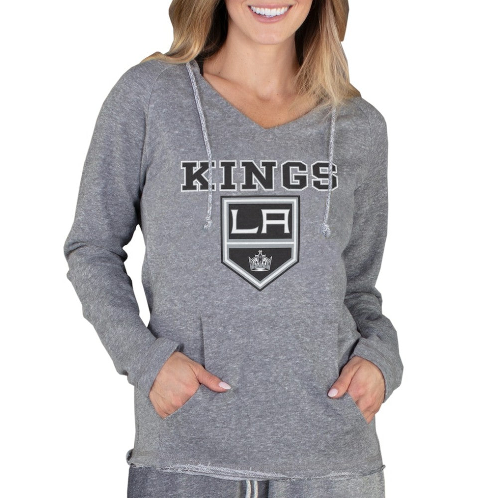 Los Angeles Kings Concepts Sport Women's Mainstream Terry Tri-Blend Long Sleeve Hooded Top - Gray - NHL 3929302