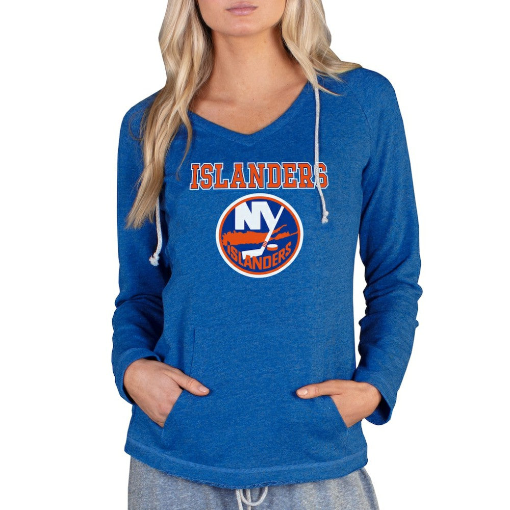 New York Islanders Concepts Sport Women's Mainstream Terry Tri-Blend Long Sleeve Hooded Top - Royal - NHL 3929305