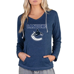 Vancouver Canucks Concepts Sport Women's Mainstream Terry Tri-Blend Long Sleeve Hooded Top - Navy - NHL 3929312