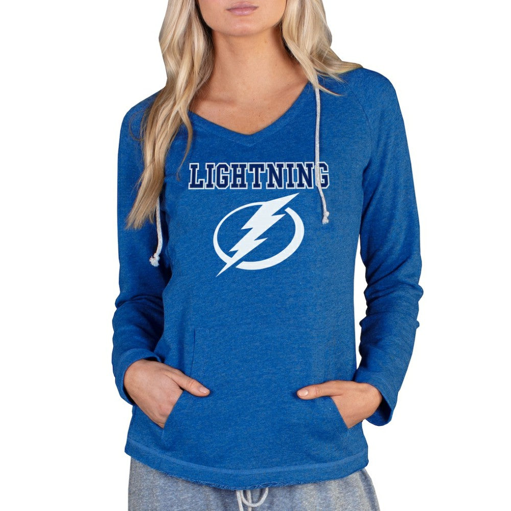 Tampa Bay Lightning Concepts Sport Women's Mainstream Terry Tri-Blend Long Sleeve Hooded Top - Royal - NHL 3929316