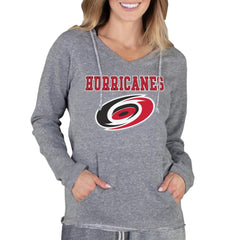 Carolina Hurricanes Concepts Sport Women's Mainstream Terry Tri-Blend Long Sleeve Hooded Top - Gray - NHL 3929319