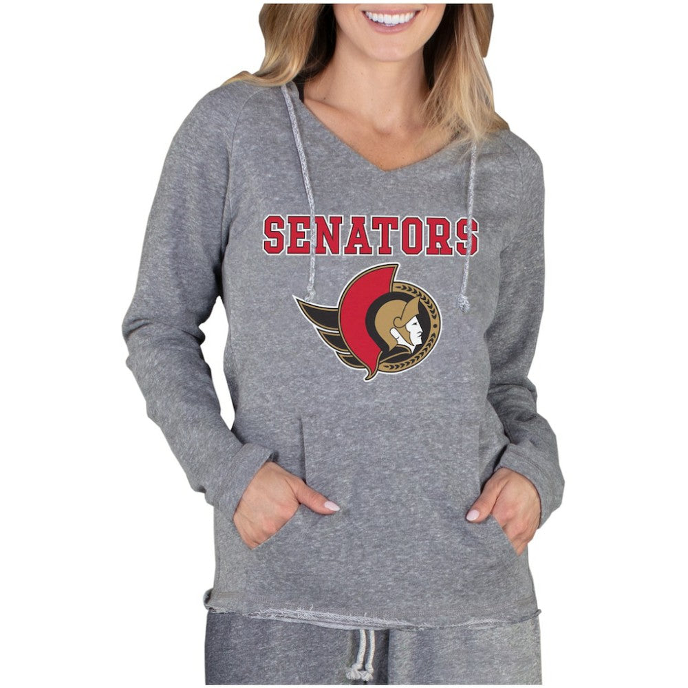 Ottawa Senators Concepts Sport Women's Mainstream Terry Long Sleeve Hooded Top - Gray - NHL 3929323