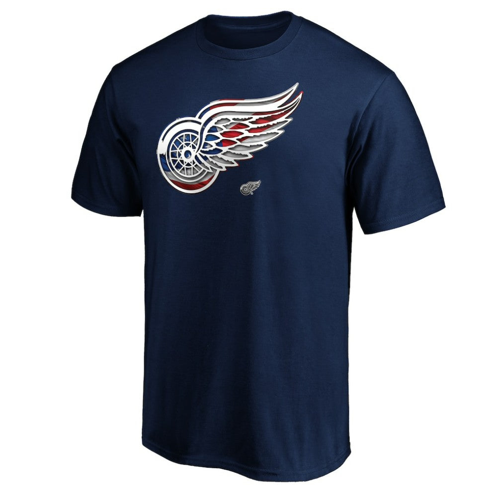 Detroit Red Wings Banner Wave Logo T-Shirt - Navy - NHL 3930361