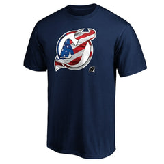 New Jersey Devils Banner Wave Logo T-Shirt - Navy - NHL 3930366