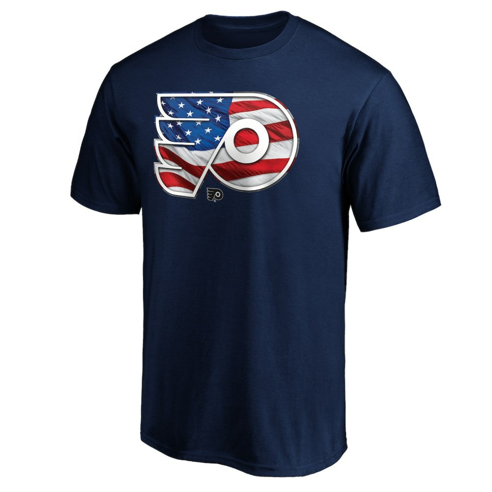 Philadelphia Flyers Banner Wave Logo T-Shirt - Navy - NHL 3930369