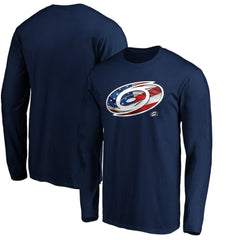 Carolina Hurricanes Banner Wave Logo Long Sleeve T-Shirt - Navy - NHL 3930425