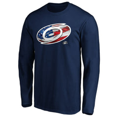 Carolina Hurricanes Banner Wave Logo Long Sleeve T-Shirt - Navy - NHL 3930425