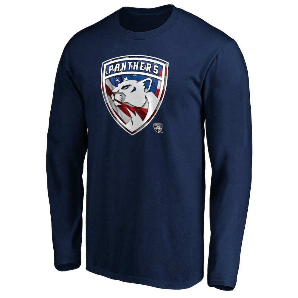 Florida Panthers Banner Wave Logo Long Sleeve T-Shirt - Navy - NHL 3930431