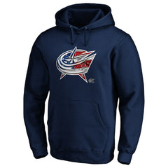 Columbus Blue Jackets Banner Wave Logo Pullover Hoodie - Navy - NHL 3930451