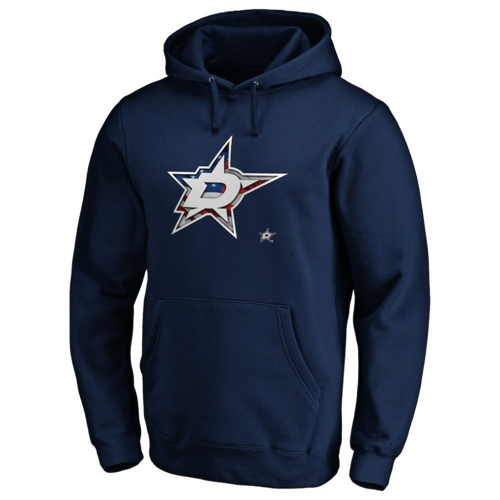 Dallas Stars Banner Wave Logo Pullover Hoodie - Navy - NHL 3930452
