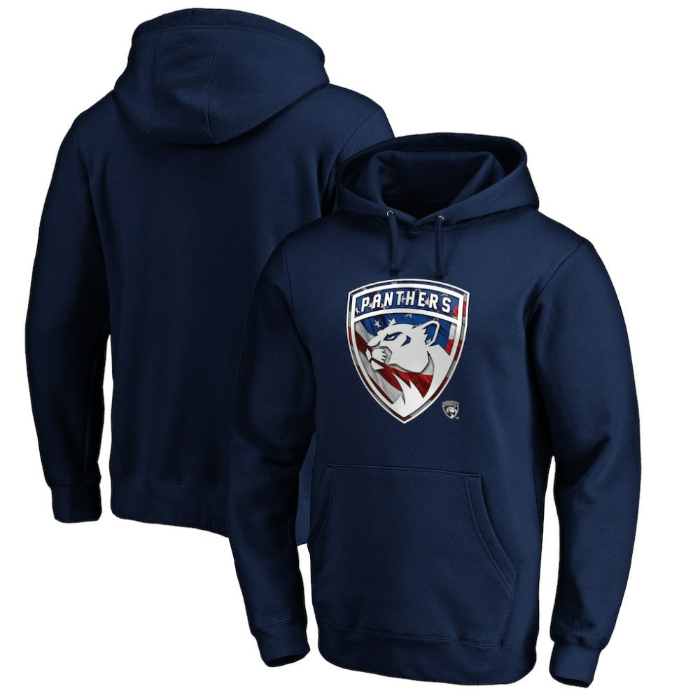 Florida Panthers Banner Wave Logo Pullover Hoodie - Navy - NHL 3930454