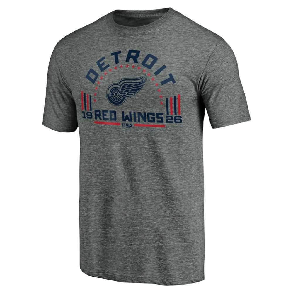 Detroit Red Wings Team Freedom Tri-Blend T-Shirt - Heathered Gray - NHL 3930623