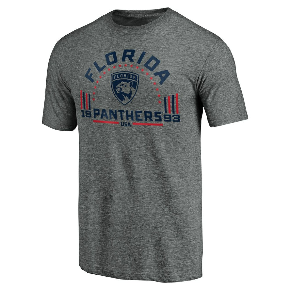 Florida Panthers Team Freedom Tri-Blend T-Shirt - Heathered Gray - NHL 3930624