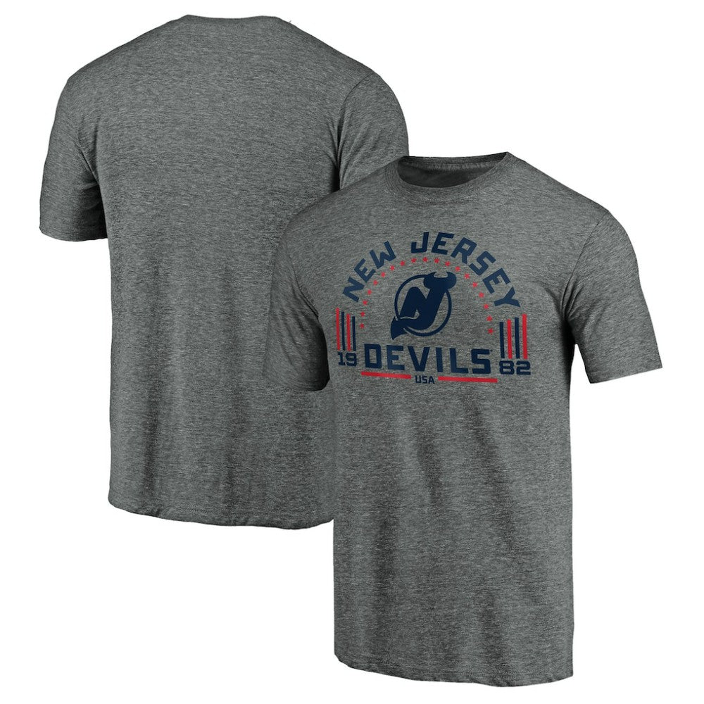 New Jersey Devils Team Freedom Tri-Blend T-Shirt - Heathered Gray - NHL 3930628
