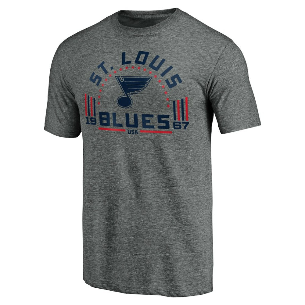 St. Louis Blues Team Freedom Tri-Blend T-Shirt - Heathered Gray - NHL 3930634