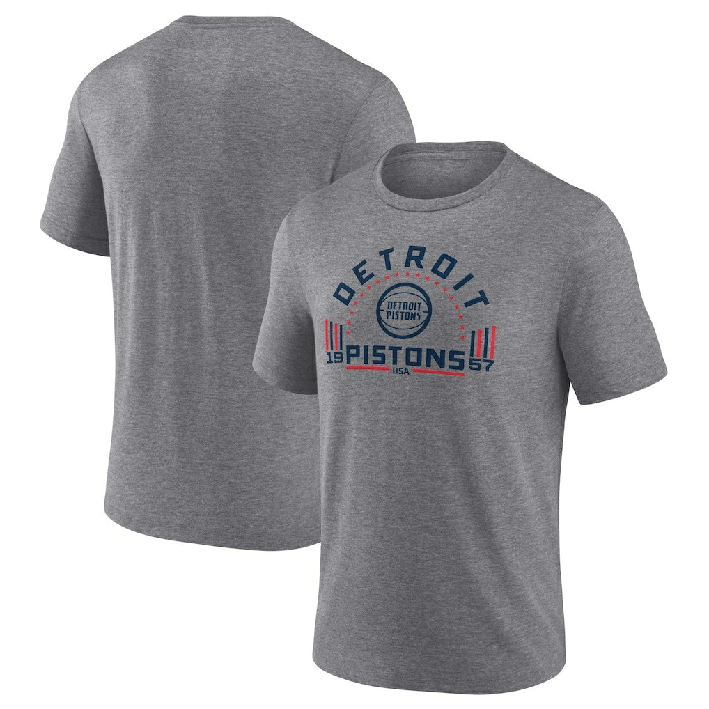 Detroit Pistons Team Freedom Tri-Blend T-Shirt Gray