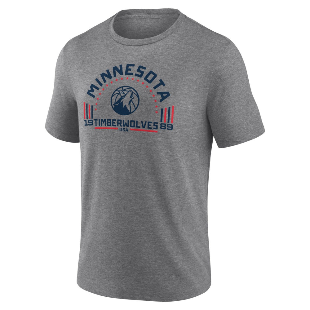 Minnesota Timberwolves Team Freedom Tri-Blend T-Shirt Gray