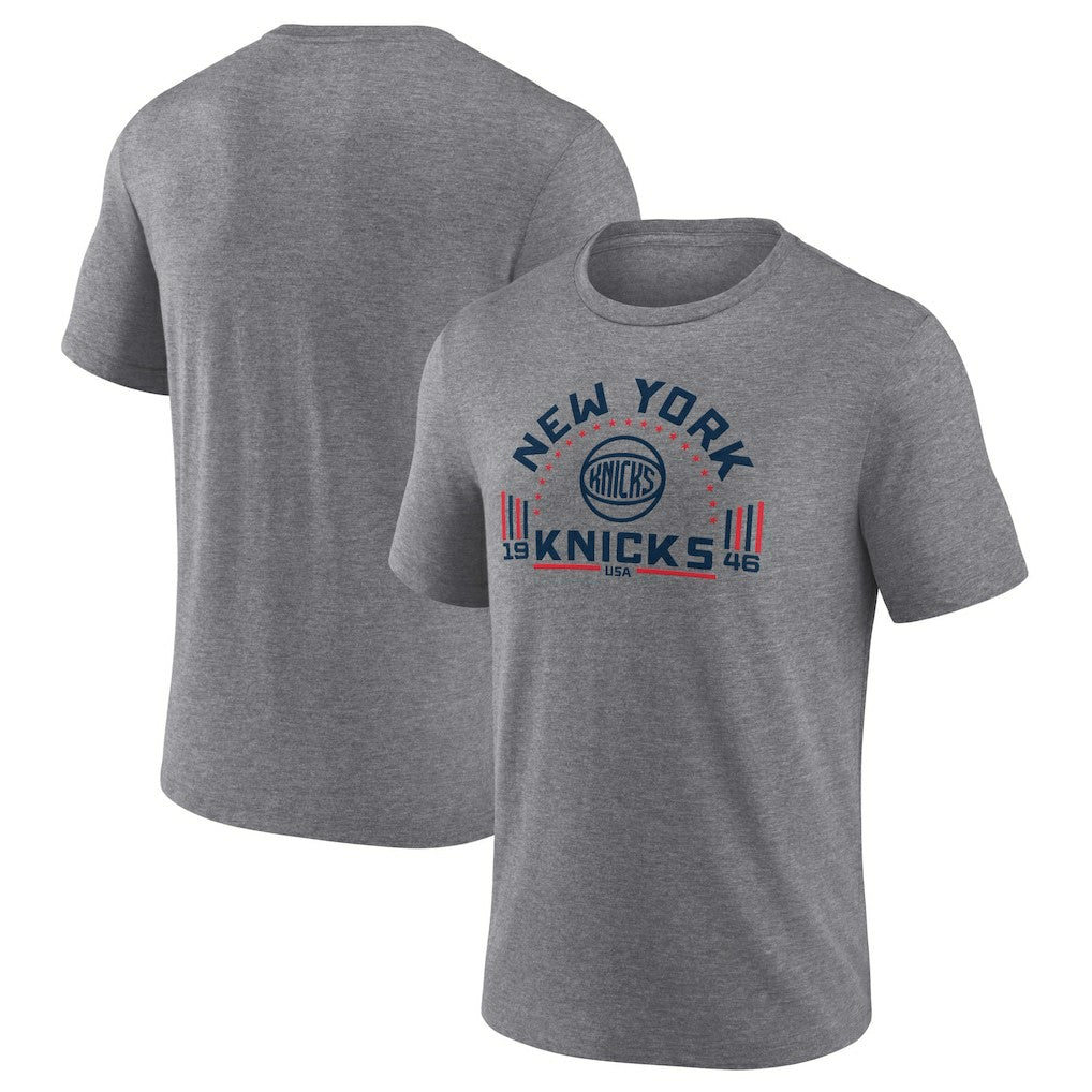 New York Knicks Team Freedom Tri-Blend T-Shirt Gray