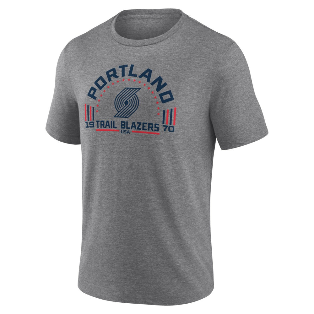 Portland Trail Blazers Team Freedom Tri-Blend T-Shirt Gray