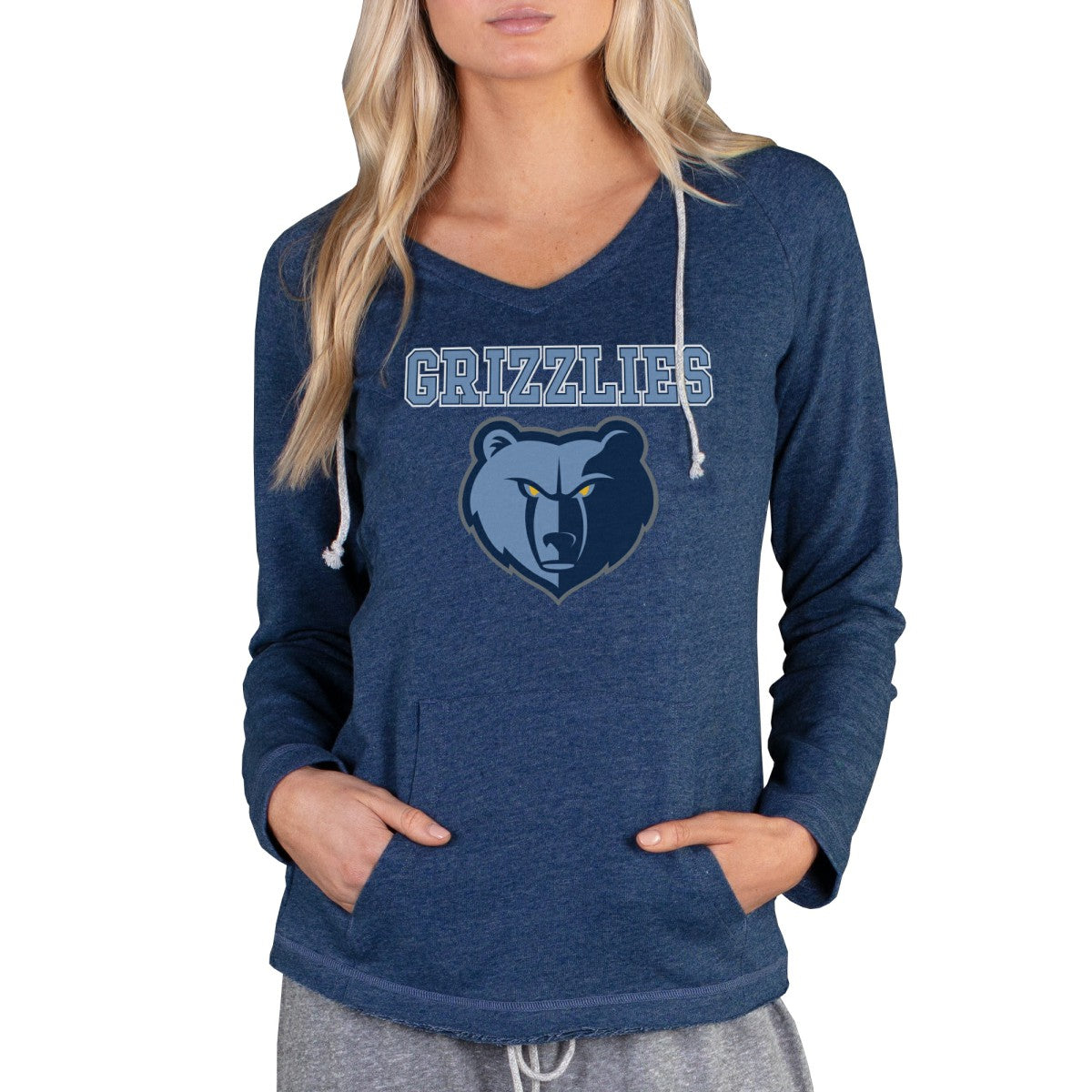 Memphis Grizzlies Concepts Sport Women's Mainstream Terry Hooded Top Navy