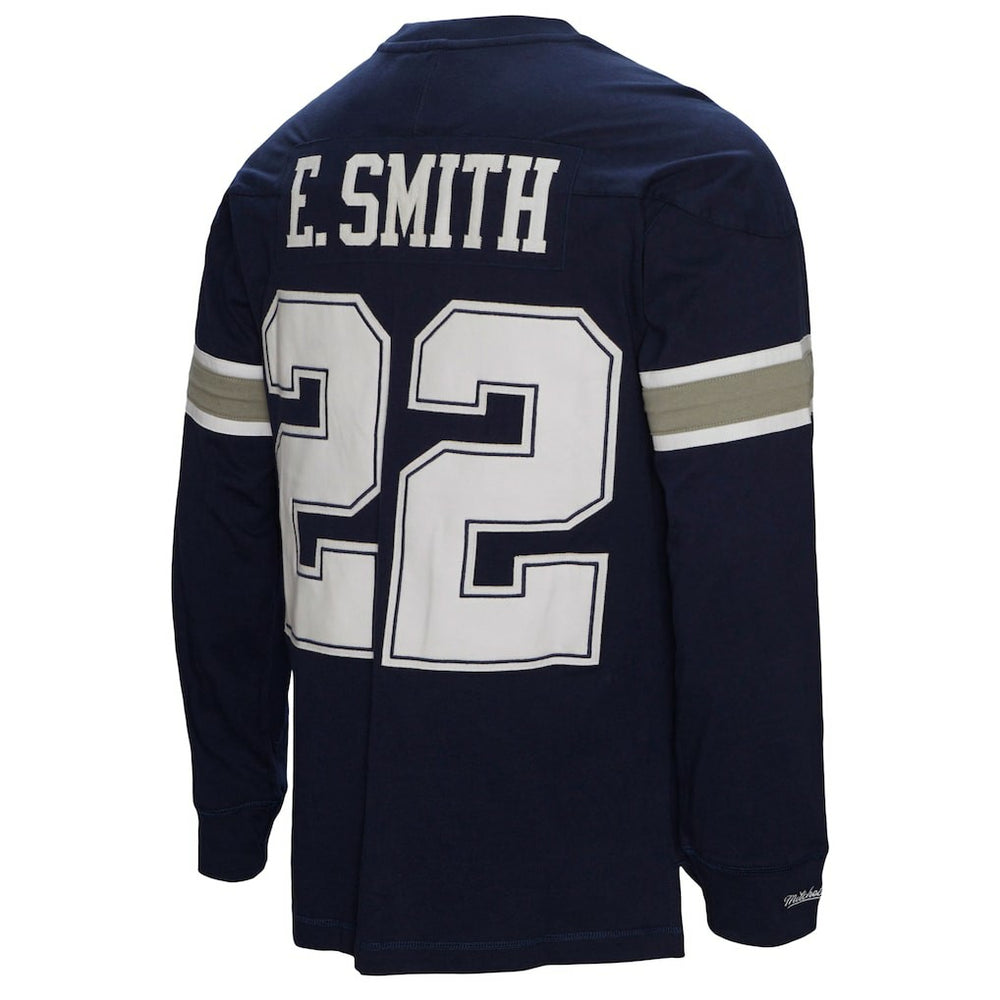 Mitchell & Ness Emmitt Smith Dallas Cowboys Throwback Retired Player Name & Number Long Sleeve Top Navy