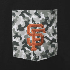San Francisco Giants 5th & Ocean by New Era Brushed Camo Pocket T-Shirt - Black - New Era on Sale