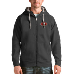 San Francisco 49ers Antigua Victory Full-Zip Hoodie Charcoal