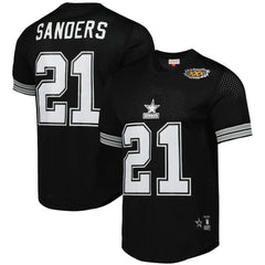 Mitchell & Ness Deion Sanders Dallas Cowboys Retired Player Name & Number Mesh Top Black