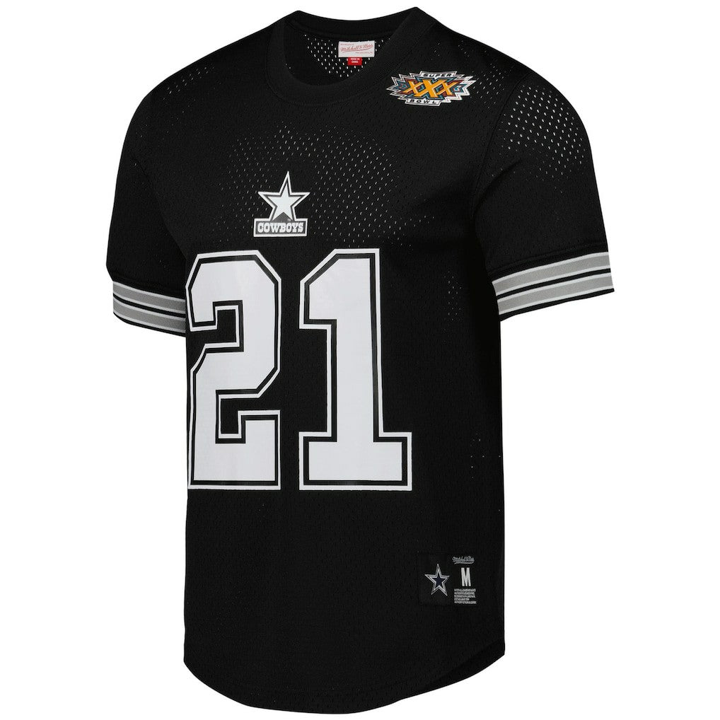 Mitchell & Ness Deion Sanders Dallas Cowboys Retired Player Name & Number Mesh Top Black