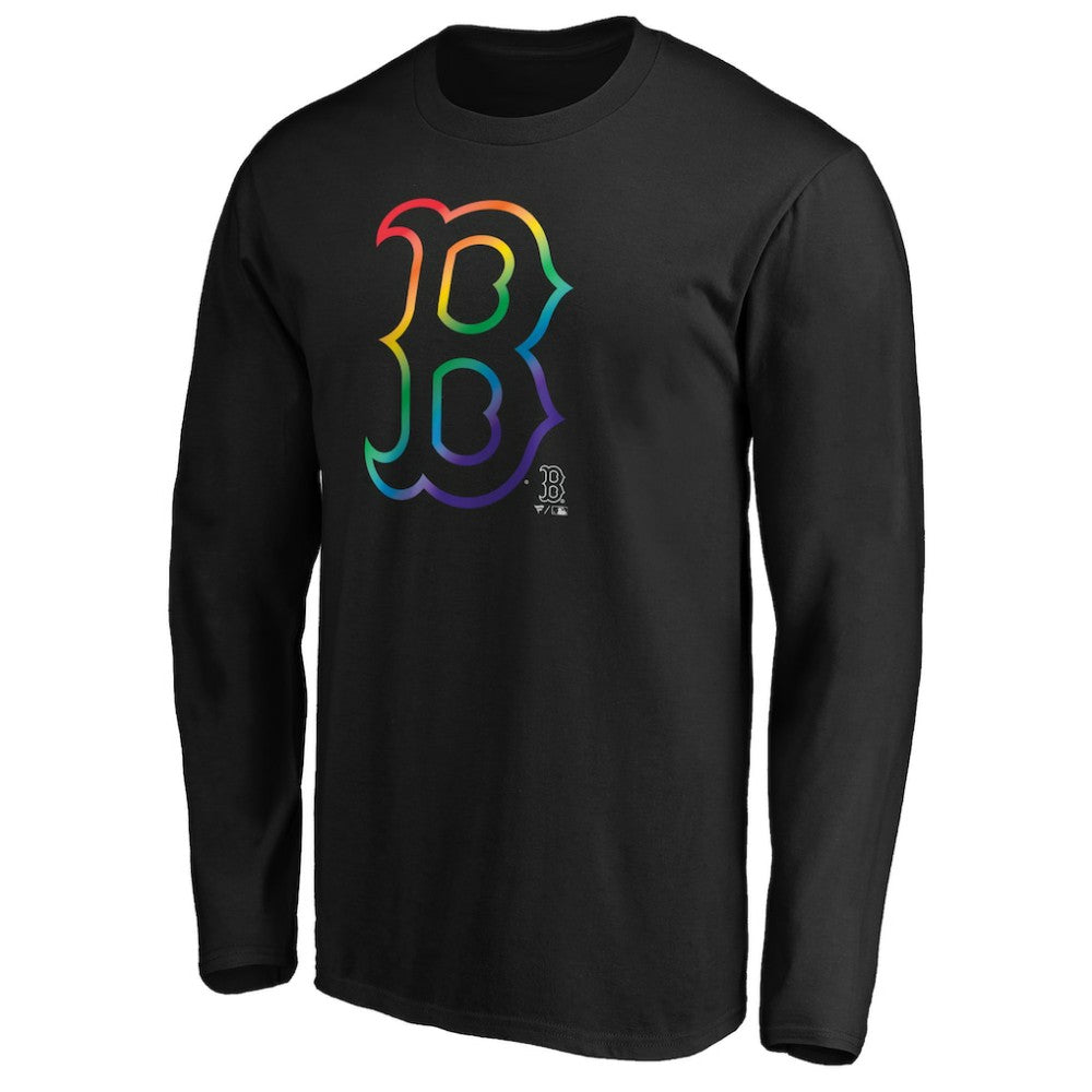 Boston Red Sox Team Pride Logo Long Sleeve T-Shirt - Black - MLB Discount