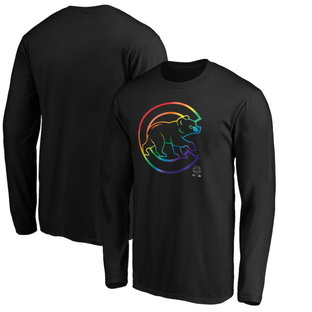 Chicago Cubs Team Pride Logo Long Sleeve T-Shirt - Black - MLB on Sale