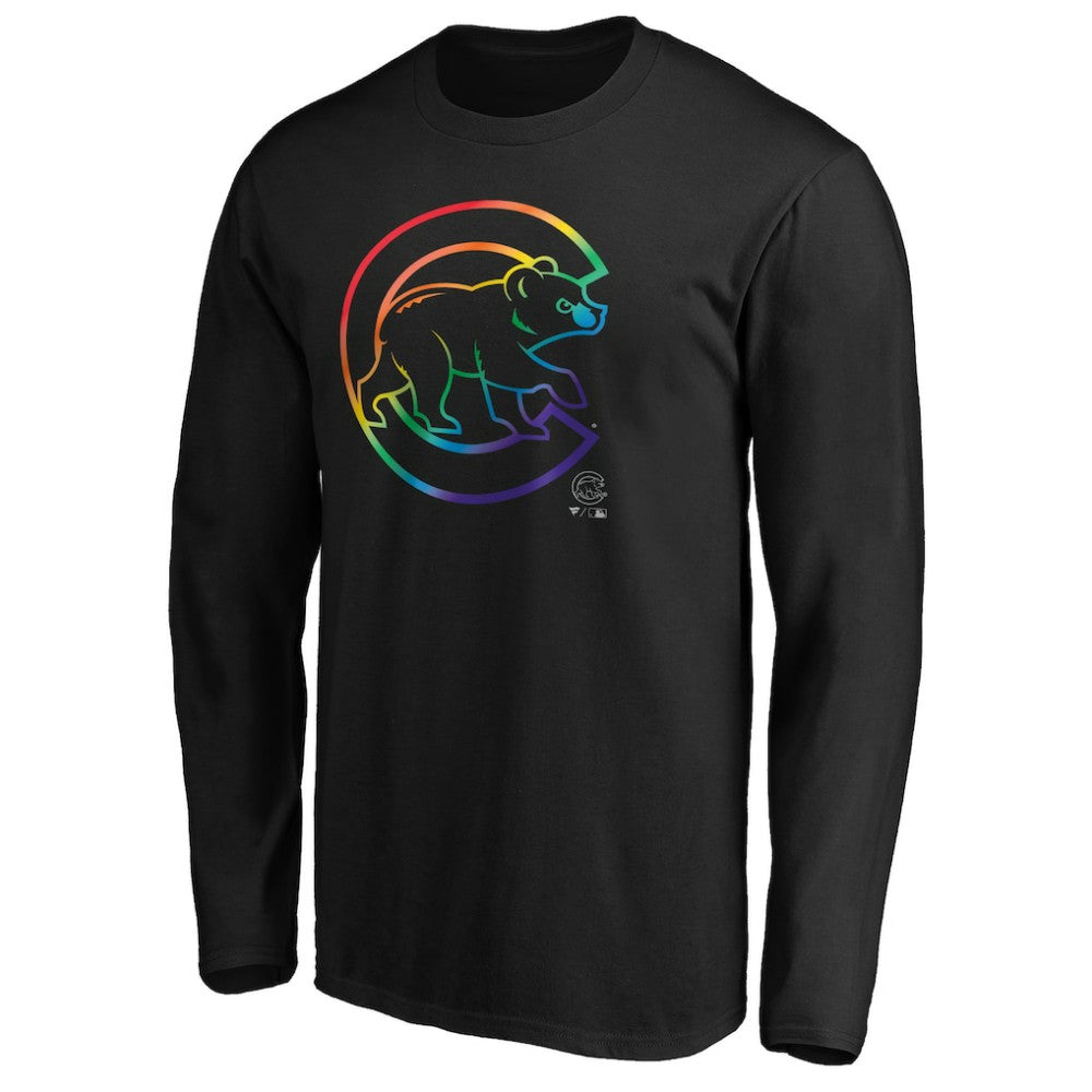 Chicago Cubs Team Pride Logo Long Sleeve T-Shirt - Black - MLB on Sale