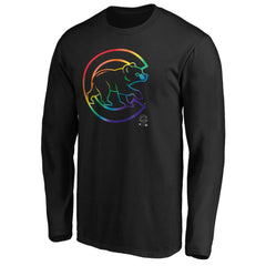 Chicago Cubs Team Pride Logo Long Sleeve T-Shirt - Black - MLB on Sale