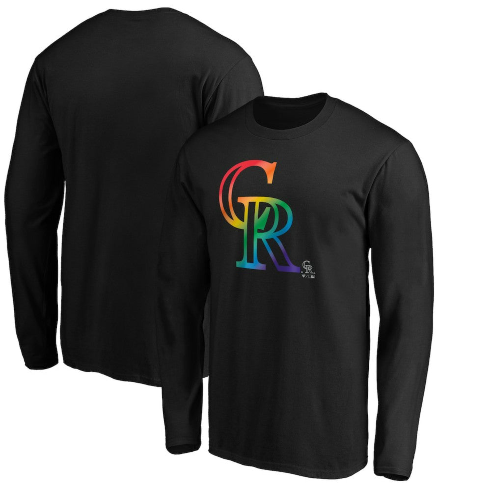 Colorado Rockies Team Pride Logo Long Sleeve T-Shirt - Black - MLB Discount