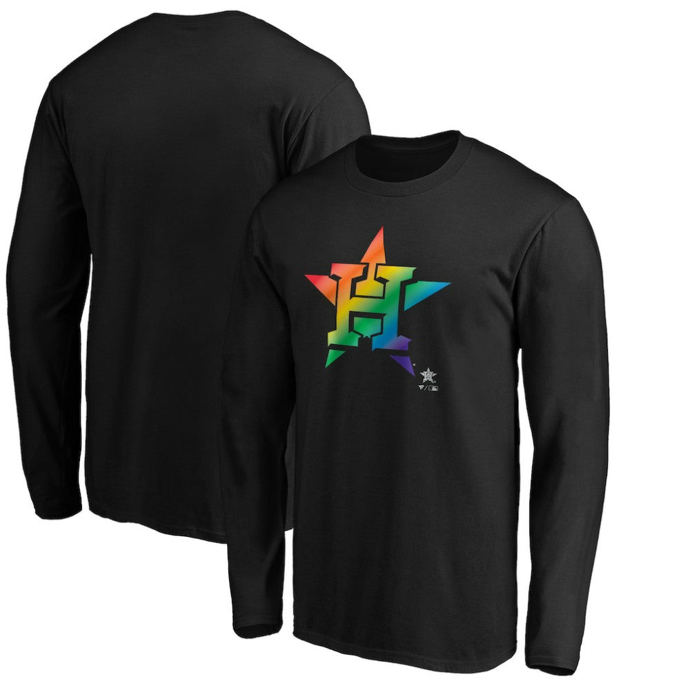 Houston Astros Team Pride Logo Long Sleeve T-Shirt - Black - MLB Sale