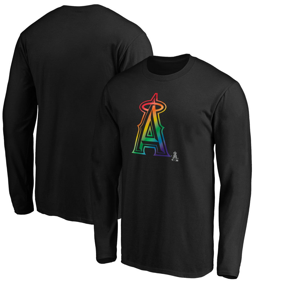 Los Angeles Angels Team Pride Logo Long Sleeve T-Shirt - Black - MLB Lifestyle