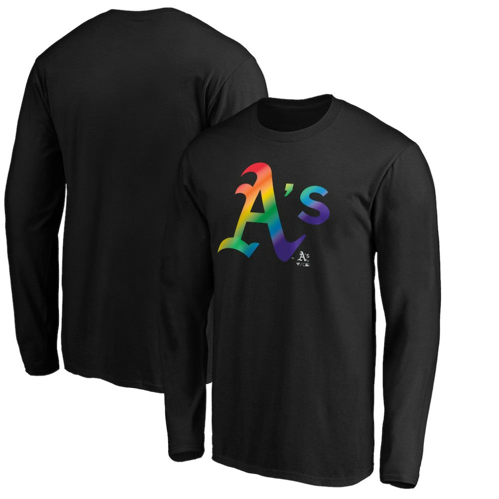 Athletics Team Pride Logo Long Sleeve T-Shirt - Black - MLB Lifestyle