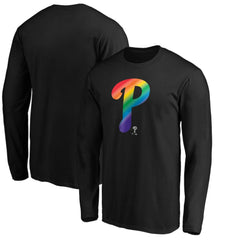 Philadelphia Phillies Team Pride Logo Long Sleeve T-Shirt - Black - MLB Lifestyle