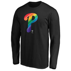 Philadelphia Phillies Team Pride Logo Long Sleeve T-Shirt - Black - MLB Lifestyle