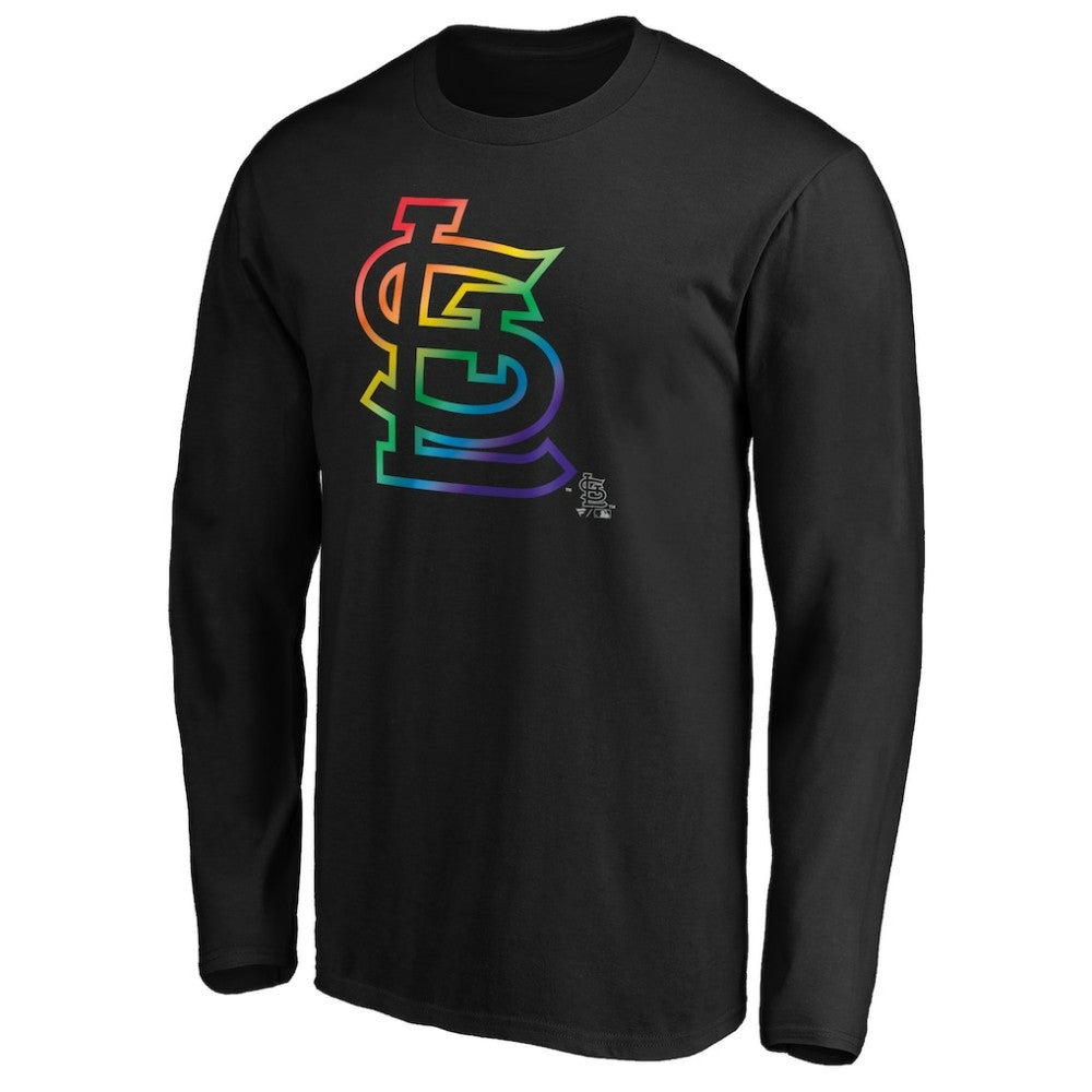St. Louis Cardinals Team Pride Logo Long Sleeve T-Shirt - Black - MLB Sale