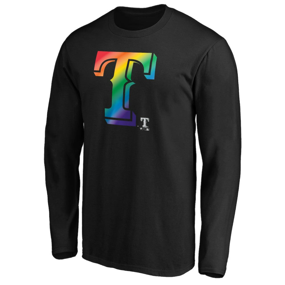 Texas Rangers Team Pride Logo Long Sleeve T-Shirt - Black - MLB Lifestyle